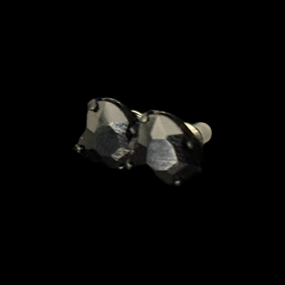 Black Jewel Heart Earrings